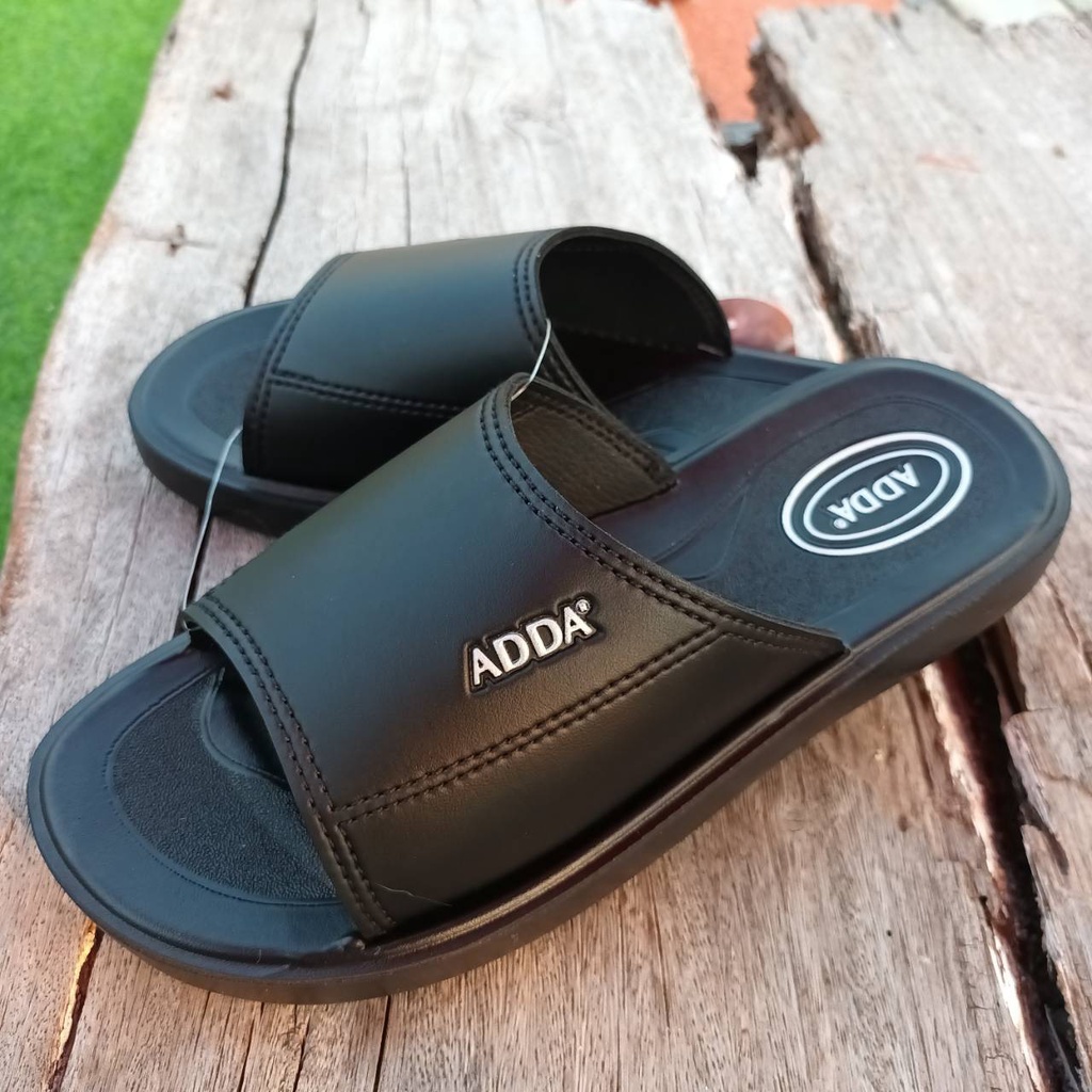 รองเท้าแตะ Adda หนัง PVC รุ่น 92C14 สีดำ น้ำตาล ของเเท้ 100%