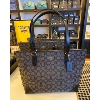 ZIP TOP TOTE IN SIGNATURE JACQUARD (COACH F29958)