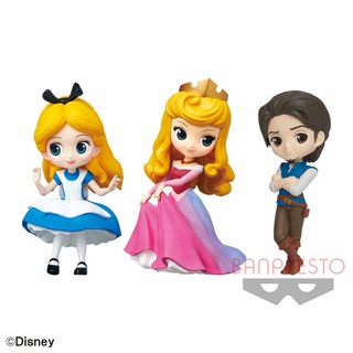 Q posket petit Disney Characters - Alice･Princess Aurora･Flynn Rider ของแท้จากญี่ปุ่น