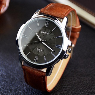 Yazole นาฬิกาผู้ชาย Casual Quartz นาฬิกาหนัง