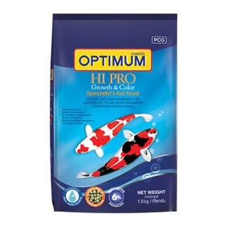 Optimum ออฟติมั่ม อาหารปลาคาร์ฟ Optimum Hi Pro Spirulina 6% - Growth &amp; Color - เม็ดใหญ่ น้ำหนัก 1.5 กิโลกรัม