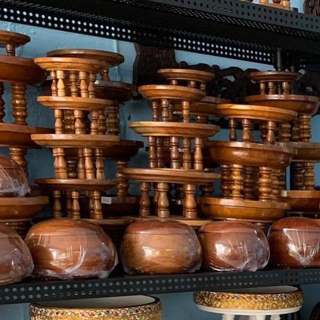 ขันโตกไม้สัก ขนาด 6-7-8 นิ้ว