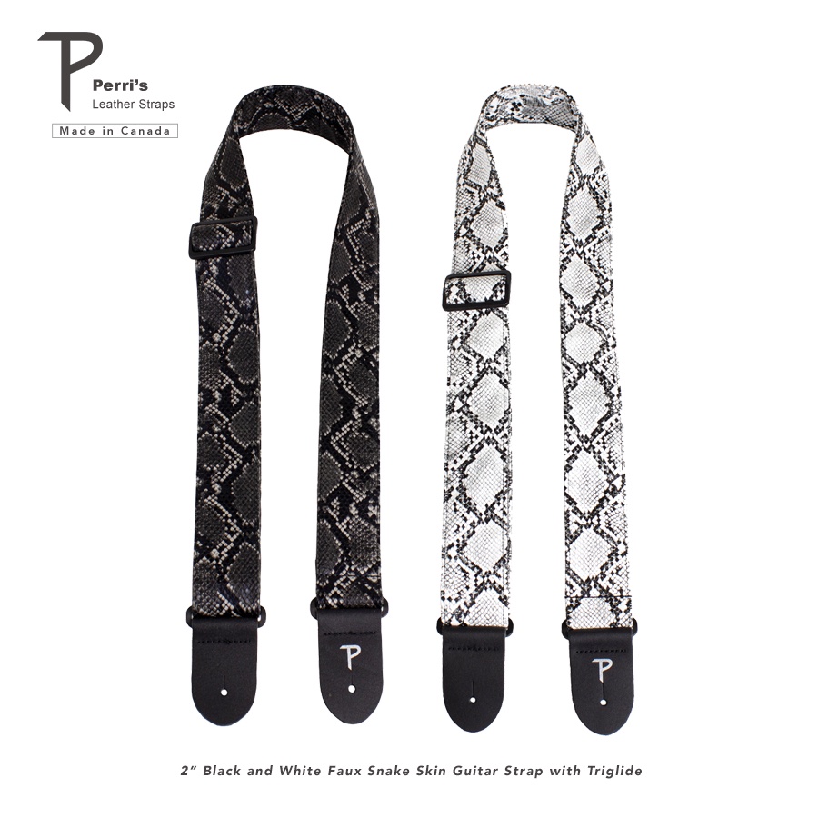 Perri's "Faux Snake Skin" Guitar Strap สายสะพายกีตาร์ลายหนังงู (Made in Canada)