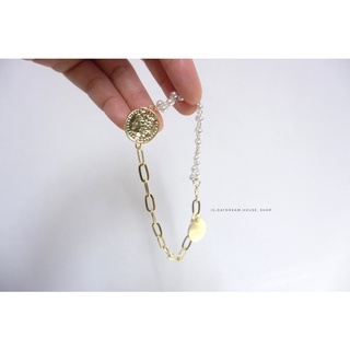 พร้อมส่ง**กำไลข้อมือสีทอง มุก สวยๆ ขนาดปรับได้ พร้อมส่ง