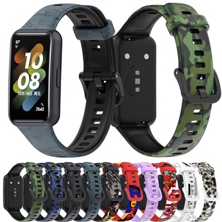 สายนาฬิกาข้อมือ ลายพราง แบบเปลี่ยน สําหรับ Huawei Band 7 6 Honor Band 6