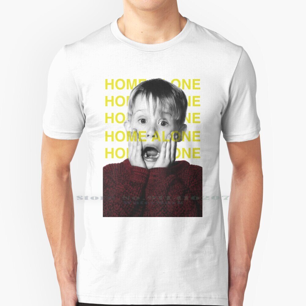 Macaulay Culkin จาก Home Alone T เสื้อ 100% ผ้าฝ้ายแท้ Macaulay Culkin Home Alone ยอดนิยมภาพยนตร์คลา