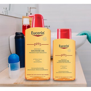 Eucerin pH5 skin protection shower oil ผลิตภัณฑ์อาบน้ำผสมน้ำมัน สำหรับผิวแห้งมาก เหมาะสำหรับผิวแห้งมาก ใช้ในอากาศหนาว