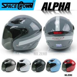 SPACE CROWN หมวกกันน๊อค รุ่น ALPHA (มีของส่งเร็วมาก) (มี9สี)