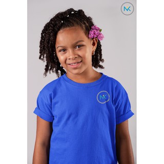 GILDAN Premium cotton เสื้อยืดเด็ก (Kids T-shirt) ใส่สบาย ผ้าอยู่ทรง สีนำเงิน