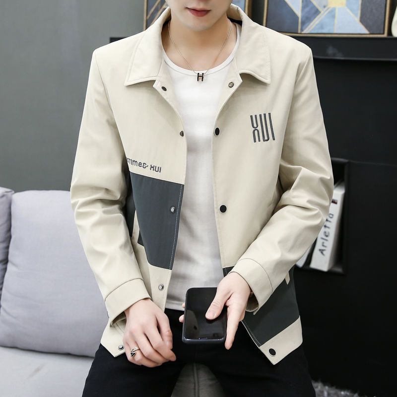 # เสื้อแจ็กเก็ต สําหรับผู้ชาย# เสื้อแจ็กเก็ต แฟชั่นฤดูใบไม้ผลิ แบบใหม่# เสื้อแจ็กเก็ตสั้น คอปก สําหรับผู้ชาย# เสื้อแจ็กเก็ต เข้ารูป สไตล์เกาหลี สําหรับผู้ชาย และนักเรียน