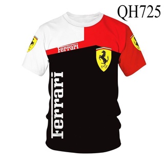 เสื้อแจ็กเก็ตแขนสั้น พิมพ์ลายโลโก้ BMW และ Ferrari 3 มิติ ระบายอากาศ สวมใส่สบาย แฟชั่นฤดูร้อน สําหรับผู้ชาย