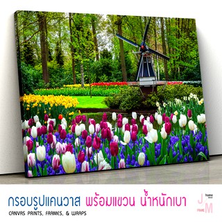 JM Frame ภาพแต่งบ้าน รูปติดผนัง ภาพวิวทุ่งดอกทิวลิป ภาพธรรมชาติ เหมาะสำหรับการพักผ่อน