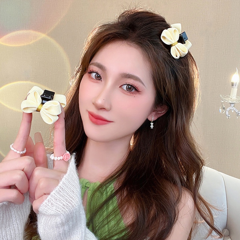 กิ๊บติดผม รูปหัวกะโหลก ขนาดเล็ก ประดับโบว์สองด้าน แฟชั่นฤดูร้อน สไตล์เจ้าหญิง สําหรับผู้หญิง