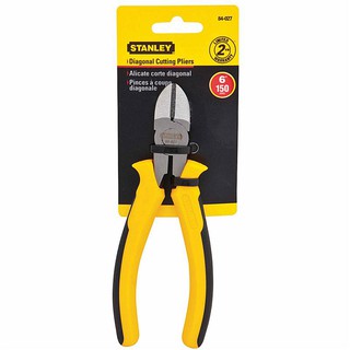 คีมตัดปากเฉียงคอสั้น DYNAGRIP 6นิ้ว ด้ามสีเหลือง-ดำ สแตนเลย์ 84-027 DYNAGRIP 6  diagonal cutting pliers, yellow-black