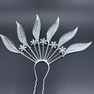 Vintage jewelry เครื่องประดับผม ชุดไทย ปิ่นปักผมออเจ้า สีเงิน หลายสไตล์ ปิ่นปักผมใบไม้