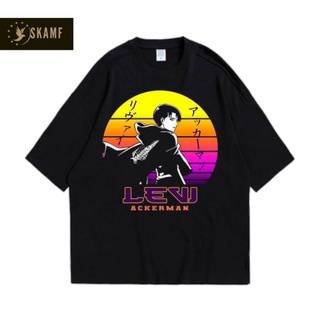 เสื้อยืดผ้าฝ้ายพิมพ์ลายขายดี เสื้อยืด พิมพ์ลาย Levi-ackerman VINTAGE | เสื้อยืด ลายการ์ตูนอนิเมะ สําหรับเด็กผู้ชาย | เสื