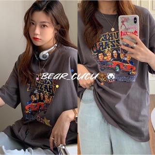 Bee🐝 พร้อมส่ง เสื้อยืด แฟชั่น ลายวินเทจ เท่ๆ ผ้านุ่มเด้ง เสื้อยืดแฟชั่น สไตล์เกาหลี เสื้อโอเวอร์ไซส์ 030