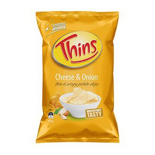 ธินส์มันฝรั่งทอดกรอบชีสหัวหอม 45 กรัม/Thins Cheese &amp; Onion Potato Chips 45g