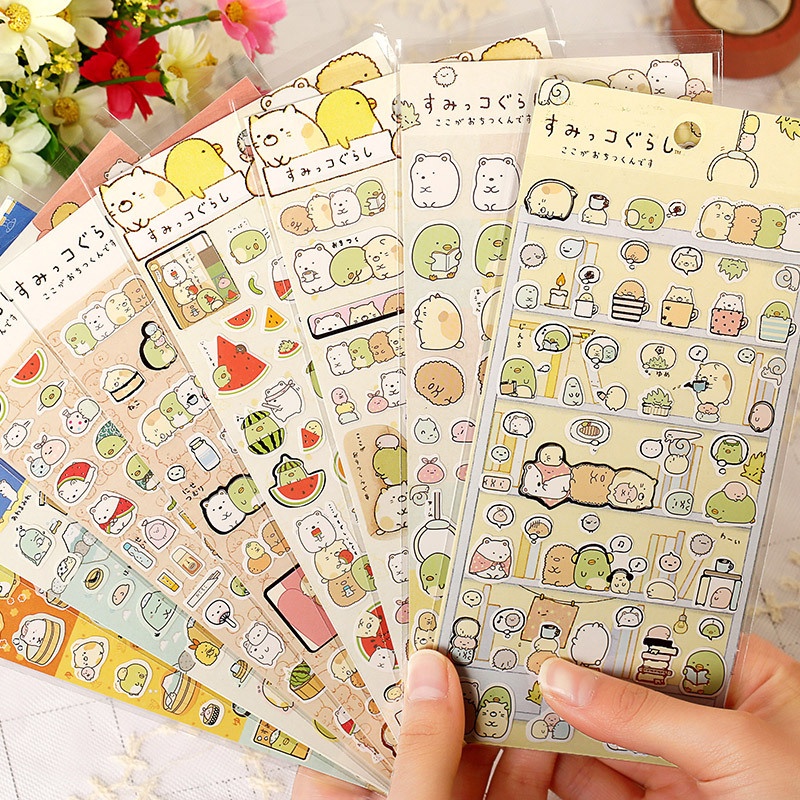 Kawaii สติกเกอร์กระดาษ ลายการ์ตูนสัตว์ สไตล์ญี่ปุ่น สําหรับตกแต่งสมุดไดอารี่ DIY