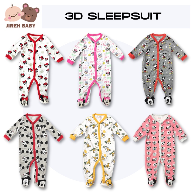 Baju เด็กทารกทารกแรกเกิด Disney Baby Cotton 三维 Baju เด็กทารกเด็กทารก Sleepsuit Baby Jumpsuit Sleepsuit เด็ก