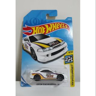 รถเหล็ก Hotwheels CUSTOM 01 ACURA INTEGRA GSR สีขาว KW (ib011)