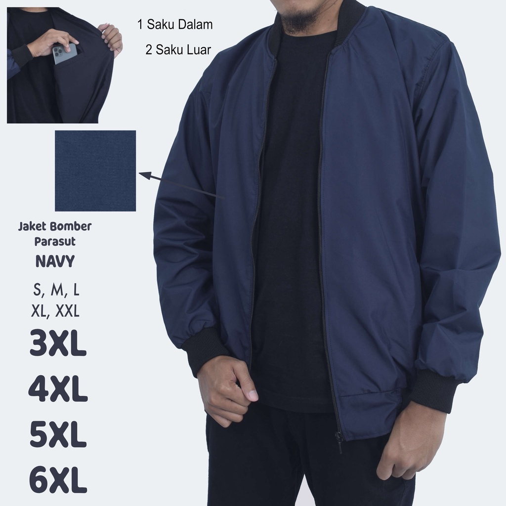 ชายร่มชูชีพรถจักรยานยนต์ Bomber Jacket จัมโบ้ขนาดใหญ่ SML XL XXL 3XL 4XL 5XL 6XL Parasite ราคา ถูกที่สุด ดีลบีเคเค แกลเลอรีภาพที่ 2