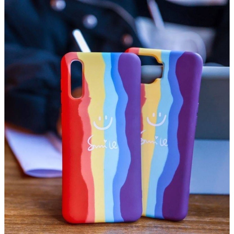 เคสสายรุ้ง กำมะหยี่หนา พร้อมส่ง Realme5 Reno4 A53 A37 Reno2F A5s A92 A93 A9(2020) Y20 Y17  Samsung A