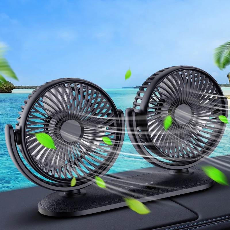 Car USB Fan Double Head Electric Fan for Car Standing Fan 5V USB Fan ...