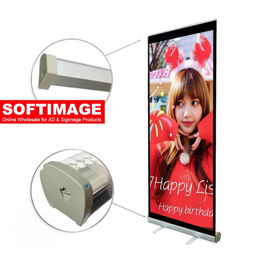 ขาตั้งป้ายโรลอัพ สแตน ป้ายโรลอัพ ป้ายโฆษาณา ขาตั้งป้าย โครงตั้ง EB 80x200cm โรลอัพ Easy full frame