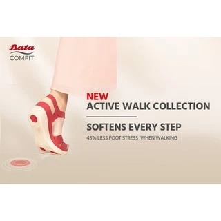 Bata รองเท้าเพื่อสุขภาพ รองเท้าเพื่อสุขภาพแบบสวม ส้นตึก รองรับน้ำหนักเท้า สำหรับผู้หญิง สีเบจ รหัส 7618685