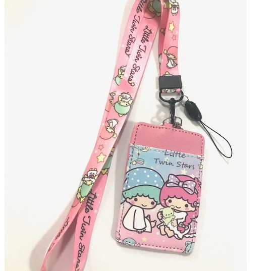 Little twin stars p2a สายคล้องคอ สายคล้องบัตร ที่ใส่บัตร ซองใส่บัตร พร้อมสายคล้องคอ ลาย ลิตเติล ทวิน