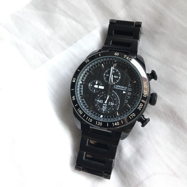 Seiko J Spring Chronograph All Black ต่อได้ อยากขายครับ