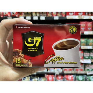 🔥 คอฟฟี่ G7 กาแฟดำสำเร็จรูป 15 ซอง (0147) black instant coffee จีเซเว่น