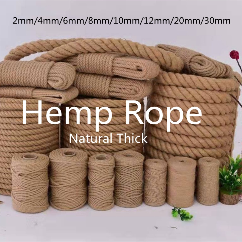 Sisal Rope Cat Tree 2-12mmCat Tali Guni Hemp Rope Rami Craft Hanging Swing Kucing Jungle Tracking Hiking