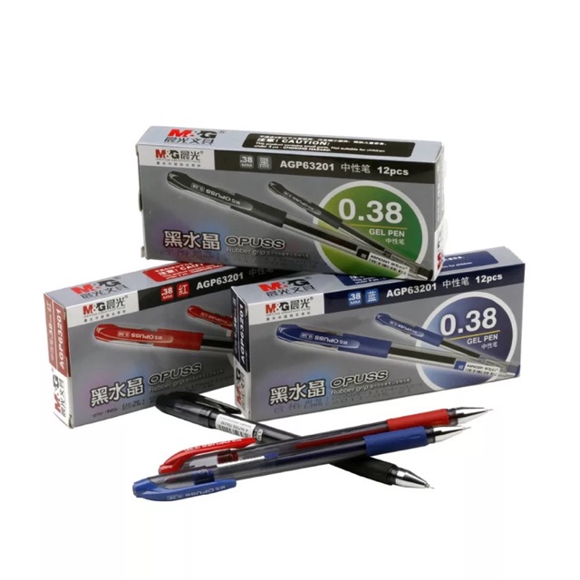 M&Gยกกล่อง(12ด้าม) AGP63201 opuss ปากกาเจล แบบปลอก หัว 0.38