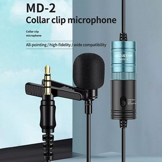lEDiSTAR MD-2 Microphone Clip-on Lapel Lavalier Built-in Button Battery for Smartphone Vlog Photography Live Broadcast