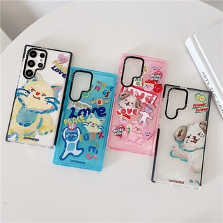 CASETIFY เคสโทรศัพท์มือถือแบบนิ่ม TPU ใส กันกระแทก ลายสุนัข แมวน่ารัก สําหรับ Samsung Galaxy S23 Ultra Plus S22 Ultra S20 S21 Ultra Plus S20+