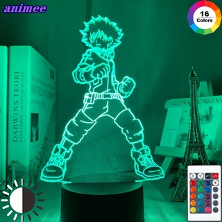 โคมไฟกลางคืน Led 3D เซนเซอร์สัมผัส ลายการ์ตูนอนิเมะ My Hero Academia ของขวัญ สําหรับตกแต่งห้องนอนเด็ก