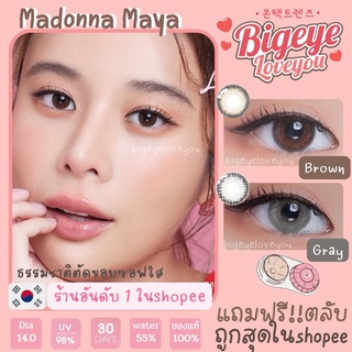 คอนแทคเลนส์🌈Madonna🌈 Brown/Gray (Mayalens) ขนาดกลาง💖