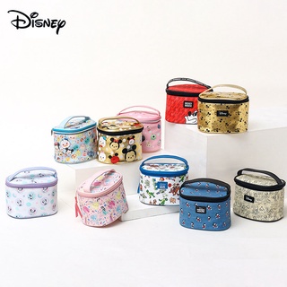 Disney ของแท้รอบบาร์เรลหญิงแต่งหน้ากระเป๋าเก็บกระเป๋าแต่งหน้าแบบพกพาความจุขนาดใหญ่เดินทางบ้านแบบพกพากล่องแต่งหน้าการ์ตูน