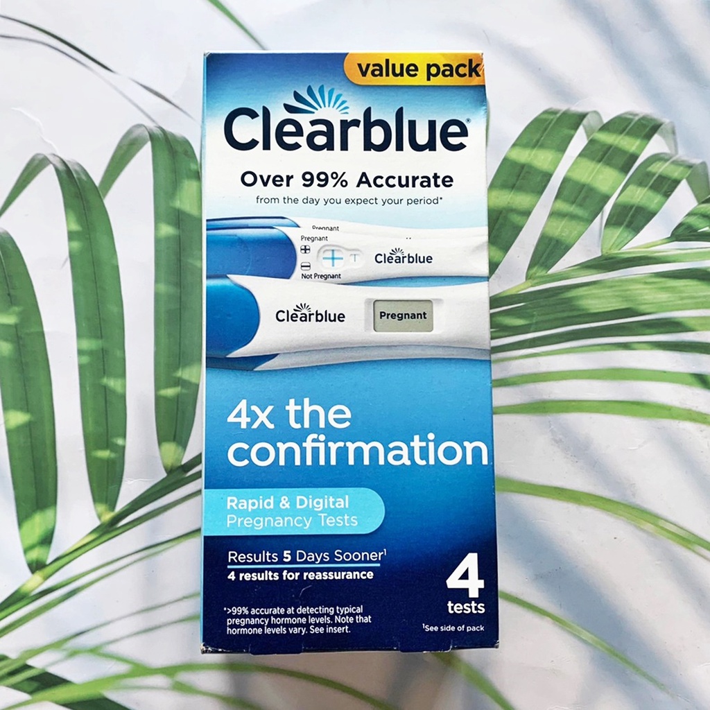 (Clearblue®) Value Pack 4x The Confirmation Rapid &amp; Digital Pregnancy Test 4 Tests ชุดทดสอบการตั้งครรภ์ 2 แบบ