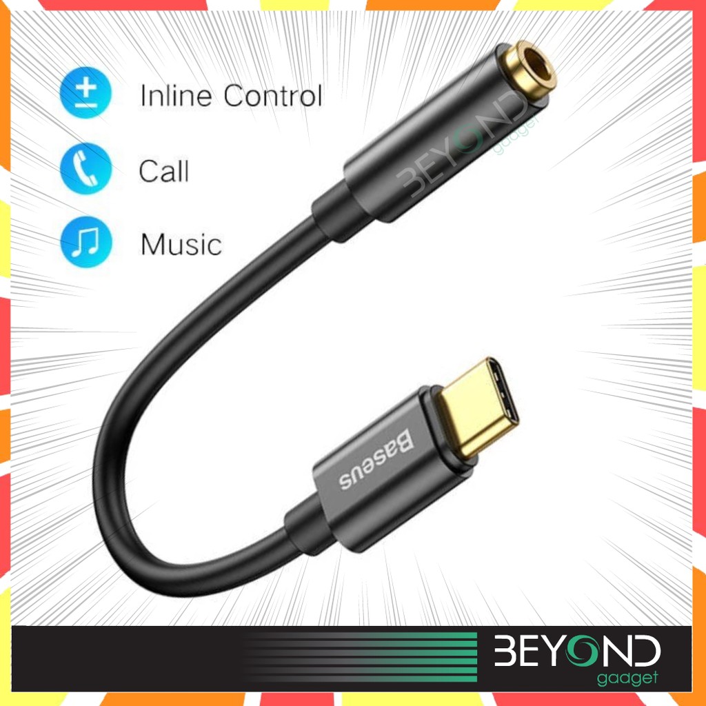 Pak Baseus สายแปลงหูฟัง type c to 3.5 mm Audio AUX Adapter to USB Type C สำหรับ Samsung แท็บเล็ต อื่นๆ