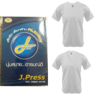 เสื้อเจเพรส เบอร์ 40 42 44 คอกลม คอวี สีขาว