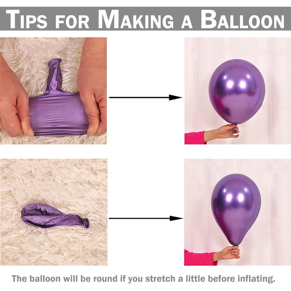 ลูกโป่งยางโครเมี่ยม 5/10/12 นิ้ว สําหรับตกแต่งงานแต่งงาน งานเลี้ยงวันเกิด 10 ชิ้น