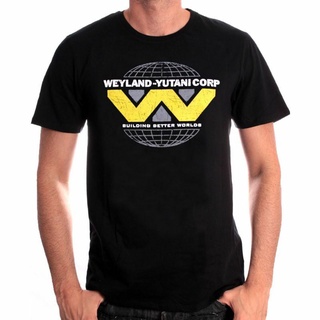 เสื้อยืดผ้าฝ้าย เสื้อยืดลําลอง แขนสั้น พิมพ์ลายโลโก้ Alien Weyland-Yutani Corp สําหรับผู้ชาย