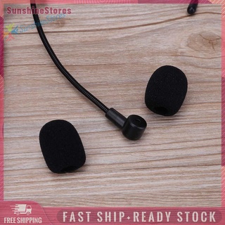 5pcs/set Soft Elastic Sponge Microphone Head Cover for Headset Collar Mic Black