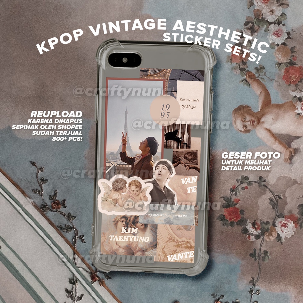 (BT-003) BTS VINTAGE AESTHETIC STICKER SET โดย Crafty Nuna STICKER case hp 90s 80s AESTTHETIC deco แ