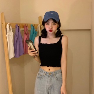 พร้อมส่ง เสื้อสายเดี่ยวไหมพรมทรงกล้ามราคาถูก