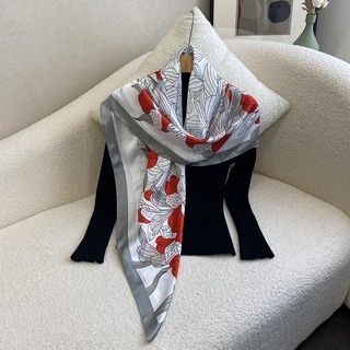 LISA ผ้าพันคอแฟชั่น 110X110 ซม.ผ้าพันคอสี่เหลี่ยมพิมพ์ผ้าพัน…