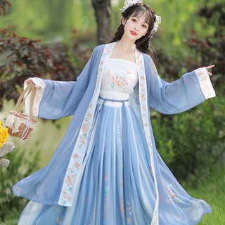 [สินค้าเฉพาะจุด] Hanfu ผู้หญิง [Ruihanxiang] Hanfu การปรับปรุงที่ทันสมัย ​​Han เดิมชิ้นเดียวเอวกระโปรงจีบกระโปรงสามชิ้นการฟื้นฟูศิลปะในฤดูใบไม้ผลิฤดูร้อนและฤดูใบไม้ร่วง